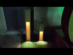 देहाती लाल कोर्टेन स्टील आउटडोर लाइट्स बॉक्स मेटल आउटडोर लैंप 10 वाट