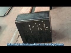 HNJBL कॉर्टेन स्टील देहाती आधुनिक लॉग बेंच